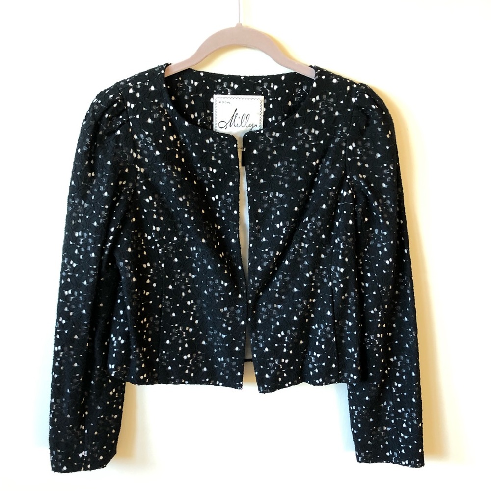 Milly Cropped Eyelet Floral Jacket Size 4